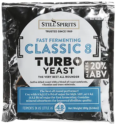 Still Spirits Turbo Classic 8 Yeast (Pack Of 5) • $36.68