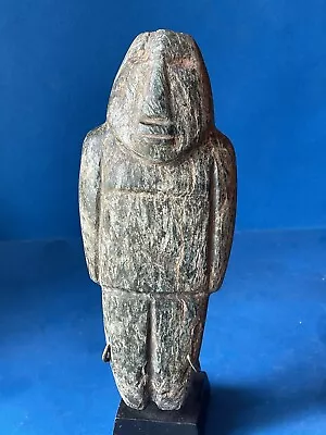 Ancient Precolumbian Mezcala  Mayan Olmec     Green   Stone  Figure • $1.25