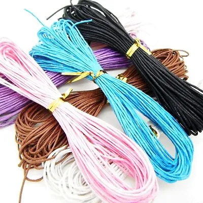 10M 1mm Waxed Cotton Cord Stiring Jewellery Beads Making Fiding Choose Colour UK • £2.49