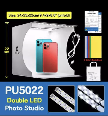 9  LED Light Mini Photography Tent Mini Portable Folding Photo Studio Kit Box • $26.98