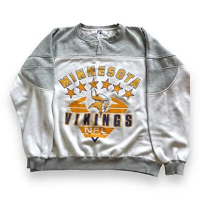 Vintage Minnesota Vikings Sweatshirt Henley Logo 7 Stained Men’s XL • $19.97