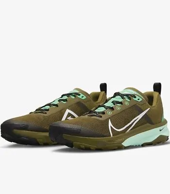 Nike Kiger 9 Trail  Men’s Hiking Shoes Olive Flak/Spring Green DR2693 300 • $85.74
