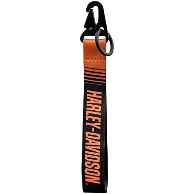 Classic Orange Harley-Davidson Text Wristlet Lanyard Style Key Chain • $16.61