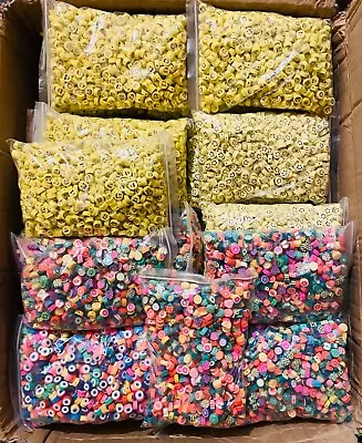£0.99 • Buy Joblot Wholesale Clay Jewellery Making Beads - 56,000 Pieces! 4 Designs - NEW