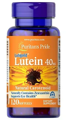 Puritans Pride LUTEIN With ZEAXANTHIN 40mg  X 120 Rapid Release Softgels UK • £21.75