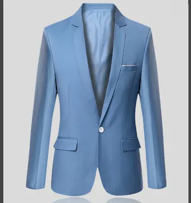 Mens Formal Suit Blazer Jacket Coat Dress Business Work One Button Casual Tops • $17.79