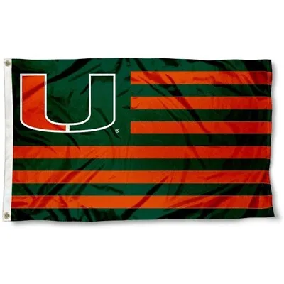 Miami Hurricanes 3'x5' Flag Banner ***100% Full Color On Both Sides Of Flag*** • $13.89