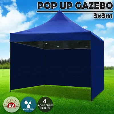 $149.99 • Buy 3x3m Pop Up Gazebo Outdoor Tent Folding Marquee Party Camping Market Canopy Blue