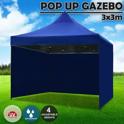 3x3m Pop Up Gazebo Outdoor Tent Folding Marquee Party Camping Market Canopy Blue • $149.99