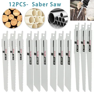 $17.49 • Buy 12x Reciprocating Saw Blades Wood Metal Demolition Fits Bosch Dewalt Makita Neu