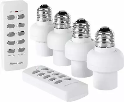 DEWENWILS Wireless Remote Control Light Lamp Socket E26/E27 Bulb Holder Base • $28.04