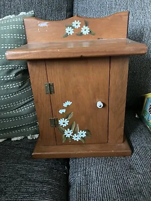 Vintage Hand Painted Wooden Hanging Cabinet • $49.99