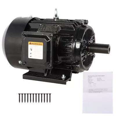 5HP 3 Phase Electric Motor 1800 RPM 184T Frame TEFC 230/460 Volt Severe Duty • $443.21