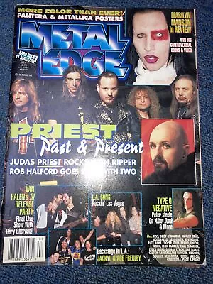 Metal Edge Magazine July 1998 Marilyn Mason Judas Priest L.A. Guns Metallica • $8