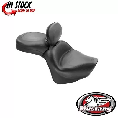 Mustang Wide Touring 1-Piece Seat W/Driver Backrest Kawasaki VN900 Vulcan 06-22 • $915.40