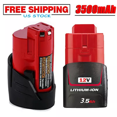 2Pack 3.5Ah For MILWAUKEE M-12 12Volt 48-11-2411 Lithium Ion Battery 48-11-2420 • $23.92