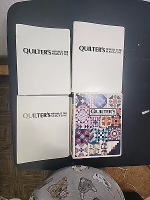 Lot Quilter's Newsletter Magazines 70s-90s In 4 Binders Total 50 Magazines Vtg • $54