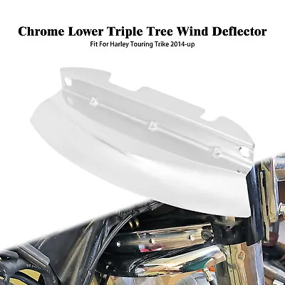 Chrome Lower Triple Tree Wind Deflector Front Fork Cover Steel For Harley 14-23 • $11.39