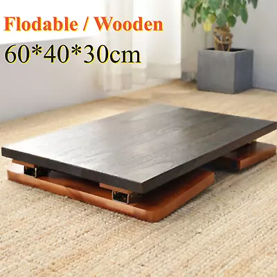 Brown Wooden Folding Coffee Table Low Tea Table Tea Picnic Table Asian Style US • $67.16