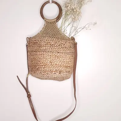 Mango Jute Potli Bag With Comfortable Round Handle For Women • $45