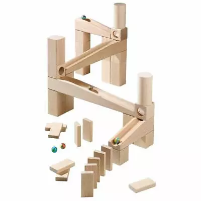 HABA Ball Track Starter Set - 44 Piece Wooden Marble Run Ages 4-10 • $64.99