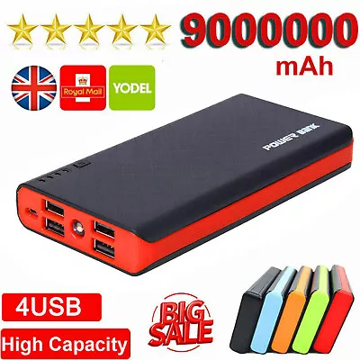 9000000mAh Power Bank Portable Fast Charger Battery Pack 4 USB For Mobile Phone • £9.99