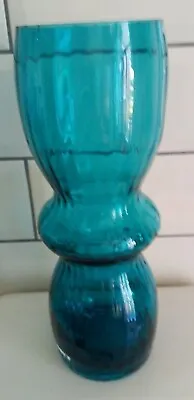 Dartington Crystal Tall Ribbed Turquoise   Intimates  Vase. • £28