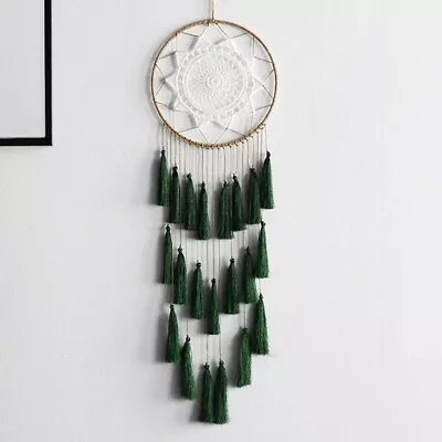 Macrame Dreamcatchers Wall Hanging Macrame Ornament Craft Blessing Gift (Green) • $22.48