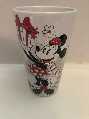 Disney Minnie Mouse Christmas Noel Ceramic Travel Tumbler Mug With Lid • $5.69