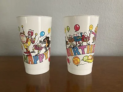 Vtg 1983 McDonald's Birthday Plastic Cups Lot Of 2 Collectible Drinkware • $5.99