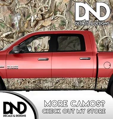 Camo Buck Skull Rocker Panel Graphic Decal Wrap Kit Truck 4 Panels Matte - 17 FT • $69.99