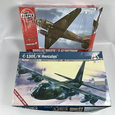 ITALERI C-130H HERCULES #015 & AirFix Douglas C-47 Skytrain 1/72 Model Kit LOT • $9.95