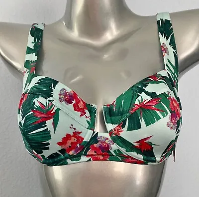 Victorias Secret Nwt Full Coverage Blue Palm Unlined  Bikini Swim Top • $22.99