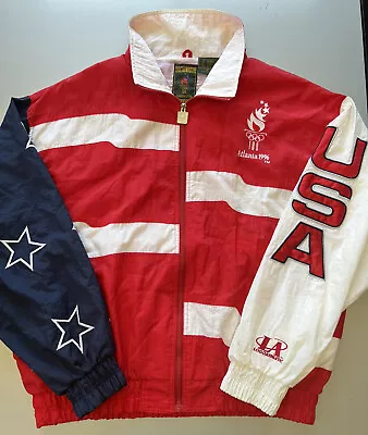 Vintage 1996 Logo Athletic Atlanta Olympics Windbreaker Team USA Jacket Sz XL • $49.97