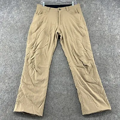 Eddie Bauer Pants Mens 32x30 Beige Cargo Nylon Khaki Hiking Fleece Lined Outdoor • $19.95