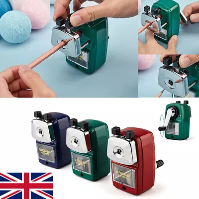 Desktop Rotary Metal Pencil Sharpener Office Stationary Mechanical Manual UK • £10.89