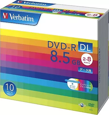 Verbatim Bar Batam Single Recording DVD-R DL 8.5GB 10 Sheets White Printable Sin • $80.12