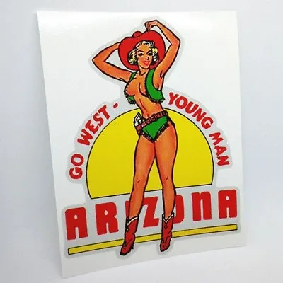 ARIZONA Pinup DECAL / Vintage Style Vinyl Sticker Luggage Label • $4.69