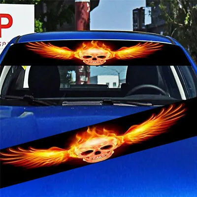 130x21cm Skull Head Graphic Sunshade Sticker Decal For Car Front Rear Windshield • $10.70
