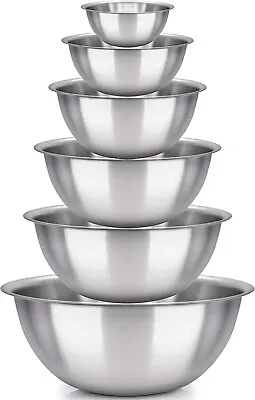 Stainless Steel Mixing Bowls Set Of 6 For Cooking & Serving • $25.99