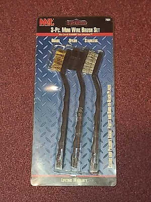 Michigan Industrial Tools MIT 3 Piece Mini Wire Brush Set Brass Nylon Stainless • $9.99