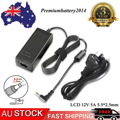 12 Volt 5 Amp 60W DC Power Supply AC Adapter Charger For PC LCD Monitor TV AU  • $18.99