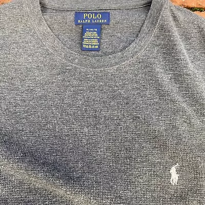 Polo Ralph Lauren Men Long Sleeve Sweater Thermal Waffle Knit Grey Size XL • $10