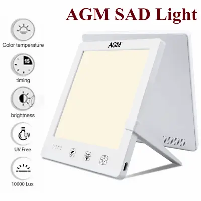 AGM 10000 Lux Sad Light Happy Therapy Lamp Daylight Seasonal Affective Disorder • £19.99