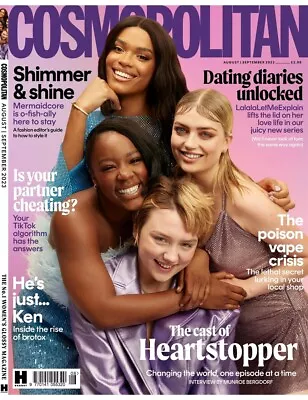 Cosmopolitan UK Magazine August/September 2023 The Cast Of Heartstopper • $22.95