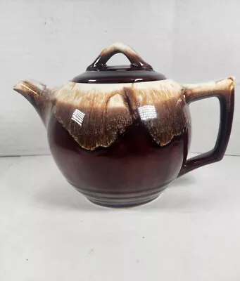 Vintage McCoy Brown Drip Glaze Pottery Tea Pot With Lid Made In USA MCM • $19