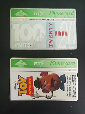 Pair Of 1990's Used BT Phone Cards For Collectors (Toy Story: Mr. Potato Head) • £1.49