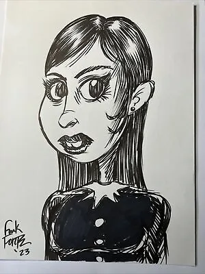 Sexy Goth Girl Monster  Horror Original Art Copic Marker Drawing By Frank Forte • £33.73