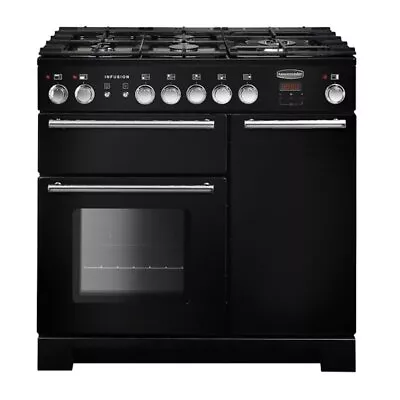 Rangemaster INF90DFFBL Infusion Black 90cm Dual Fuel Range Cooker • £1399