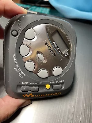 SONY SRF-M35 Walkman FM/AM Stereo Clock Mini Portable Radio Music Player Gray • $5